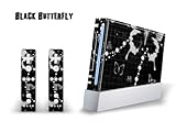 Skin Decal Cover for Nintendo Wii Console + two Wiimote Controllers - Black ....