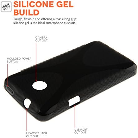 Yousave Accessories Huawei Ascend Y330 Case Black Silicone X-Line Cover With Mini Stylus Pen