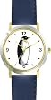 Penguin No.2 - Bird Animal - WATCHBUDDY&reg; DELUXE TWO-TONE THEME WATCH - Arabic Numbers - Blue Leather Strap-Size-Children's Size-Small ( Boy's Size & Girl's Size )