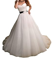 A-line Lace-Up Floor Length  Satin/Tulle  Ball Gown Bridesmaid Dress/Prom Dress/Wedding Dress  With a Sash 