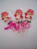 12 Strawberry Shortcake Chocolate Lollipops Birthday Gifts Party Favor Kids Sucker Pops Favors 1 Dozen