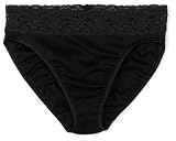 Hanro Women's Cotton Lace Fine Rib Bikini