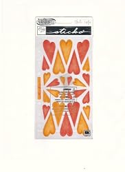 EK Sucess Vellum Stickers Red & Orange Hearts
