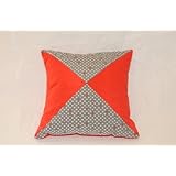 Grey and Red Polka Dot Silk Pillow