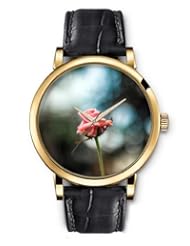 SPRAWL Aanalog Fashion Series Gold Ladies Watches of Genuine Black Leather Strap,Unique Wrist Watch for Women Girls Designed with Withered Rose