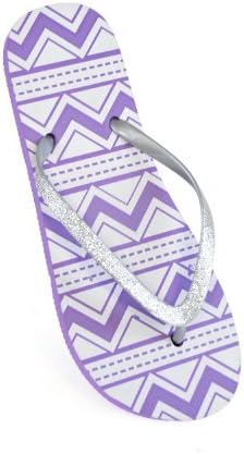 FLOSO® Ladies/Womens Aztec Print Flip Flops With Glitter Straps (7/8 US) (Lilac)
