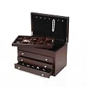 Wallace Large Jewelry Chest w/3 Drawers Dark Walnut