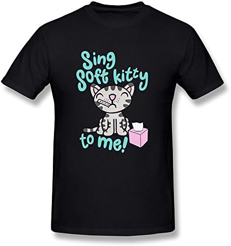 Big Bang Theory Sing Soft Kitty Song Men's Tshirt Tee Black