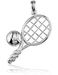 Sterling Silver Tennis Racket and Tennis Ball Charm