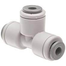 Celcon Push-to-Connect Tube Fitting, Acetal Copolymer, Tee, Tube OD