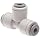 Celcon Push-to-Connect Tube Fitting, Acetal Copolymer, Tee, Tube OD