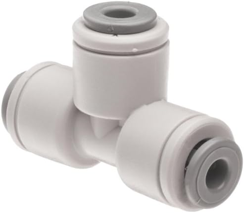Celcon Push-to-Connect Tube Fitting, Acetal Copolymer, Tee, 1/4" Tube OD