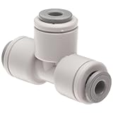 Celcon Push-to-Connect Tube Fitting, Acetal Copolymer, Tee, 1/4" Tube OD