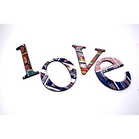 Recycled Tin Words- (love) by Karma Living