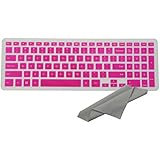Avigator Translucent Hot Pink Ultra Thin Silicone Keyboard Protector Skin Cover for Dell Inspiron 15HR 15HD 7000 Seires 15HD-1528 15HD-2528 15HD-2628T 15HD-2828T 15HD-1828T 15HD-1628T 15-7537 15.6" New Dell Inspiron 15 7000 series 15-7537, i7537T, i7537T-3342sLV, i7537T-1121sLV, i7537T-4340sLV US Layout (if your "enter" key looks like "7", our skin can't fit)- 1 Cleaning Cloth from Avigator