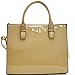 Dasein Structured Patent Faux Leather Satchel