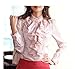 Little Hand Women's Satin Tops Flouncing Blouse Button Ruffle Shirt