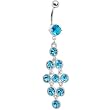 Aqua Modish Gem Chandelier Belly Ring
