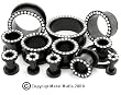 BLACK THREADED PVD CLEAR GEM TUNNEL TTBKGCL6 -6G (4MM)