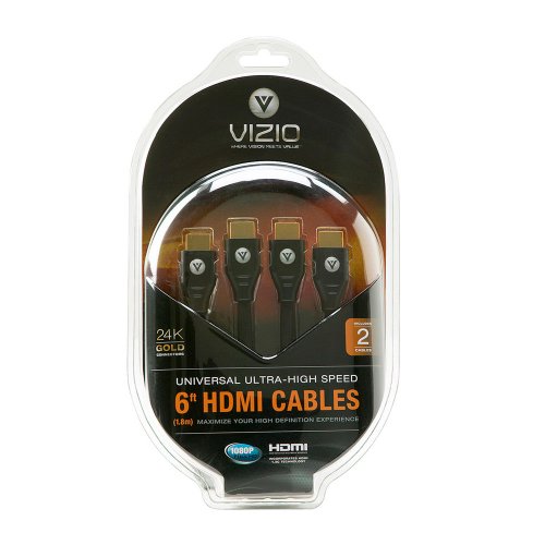 vizio vmax1000 6d hd hdmi 1.3c cable dual pack (6 feet)