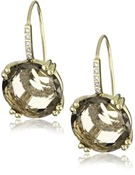 Suzanne Kalan "Vitrine" Round Smokey Quartz and Diamond Earrings , .35ct