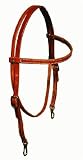 Showman Herman Oak Brow Band Leather Headstalls with Snaps