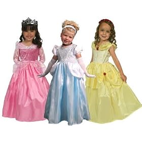 Traditional Princess Dress-Up Set and Necklace, Medium (3-5) by Little Adventures & Wondercharms