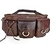 Tom Clovers Women's Men's Leather Waist Pack Fanny Bag Hip Purse Brown