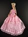 Beautiful Pink Gown with a Cute and Fanciful Botice Made to Fit the Barbie Doll