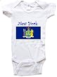 NEW YORK FLAG - Flag-Series - White, Blue or Pink Onesie / Baby T-shirt