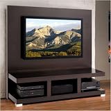JSP V-90-C-E and V-90-BP-MK-E Vivaldi Plasma Home Theater Credenza and Back Panel in Espresso Finish