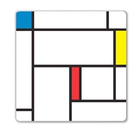 Kikkerland Mondrian Magnetic Dry Erase Board, 15.75 x 15.75 Inches