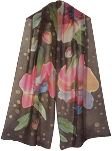 ULRIKE ~ Watercolor floral of rose, camel, olive, gray, and blue on old bronze