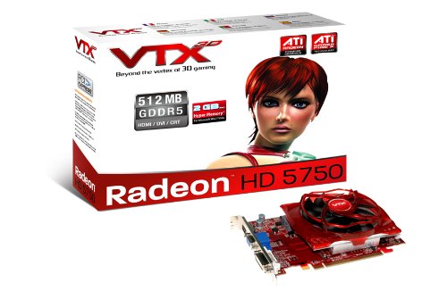 VTX3D ATI Radeon HD5750 Grafikkarte (PCI-e, 512MB GDDR5 Speicher, 1 GPU)