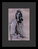 Mick Jagger (In Studio) Music Gold Wood-Mounted Poster Print - 11 X 17
