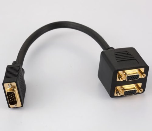 Video Splitter - VGA(HD15) M to VGA(HD15) F X 2 (1 PC to 2 Monitors)