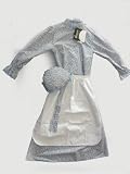 1223 M 10-12, Blue/Green Calico) Prairie Girl Dress Set