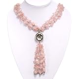 Handmade Three-Strand Quartz & Silver Pendant-Lariat Necklace