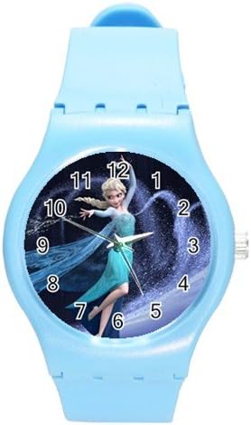 Frozen Disney Elsa Anna Olaf Sven Kristoff Blue Sport TPU Strap Analog Quartz Watch Medium for Girls; Diameter 1 1/2" ; Wrist 6" -8 1/2"