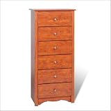 Monterey 6 Drawer Lingerie Chest In Cherry Finish By Prepac Furniture