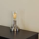 Light Accents Antique Style Table Lamp with Vintage Edison Bulb (Brushed Nickel)