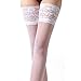 Coromose® Sexy Womens Lace Top Thigh High Stockings (White)