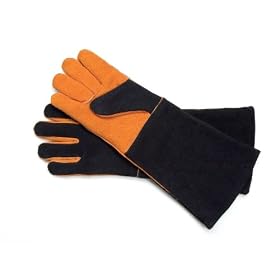 Steven Raichlen Best of Barbecue SR8038 Extra Long Suede Gloves, Pair