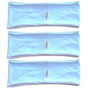 3-pack White hBAND single layer unfinished edge Yoga headbands by Absolute Yogi