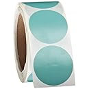 Roll Products 119-0006 Adhesive Dot Label, 2" Diameter, For Inventory and Marking, Aqua (Roll of 500)