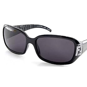NEW FENDI FS350R FS-350-R 001 SWAROVSKI CRYSTALS SUNGLASSES Dark Gray Lens and Black Frame Size...