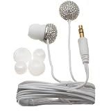 Nemo Digital NF65583-C Crystal Pave Ball Earbud (Clear with White Wires)