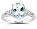 Oval Cut Aquamarine & Diamond Ring in White Gold