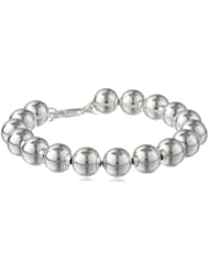Silvertone 10mm Bead Bracelet, 7.5"