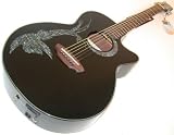 Luna Fauna Phoenix Acoustic Guitar, Black